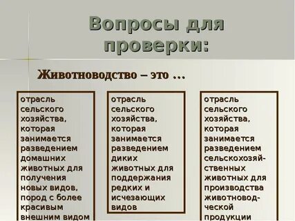 Значение животноводства