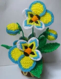 Анютины глазки крючком
