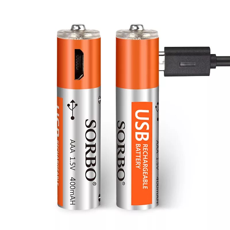 Аккумулятор Sorbo USB AAA 1.5V. Батарейка 400 Mah. Микро аккумулятор. Батарейка с УБС.