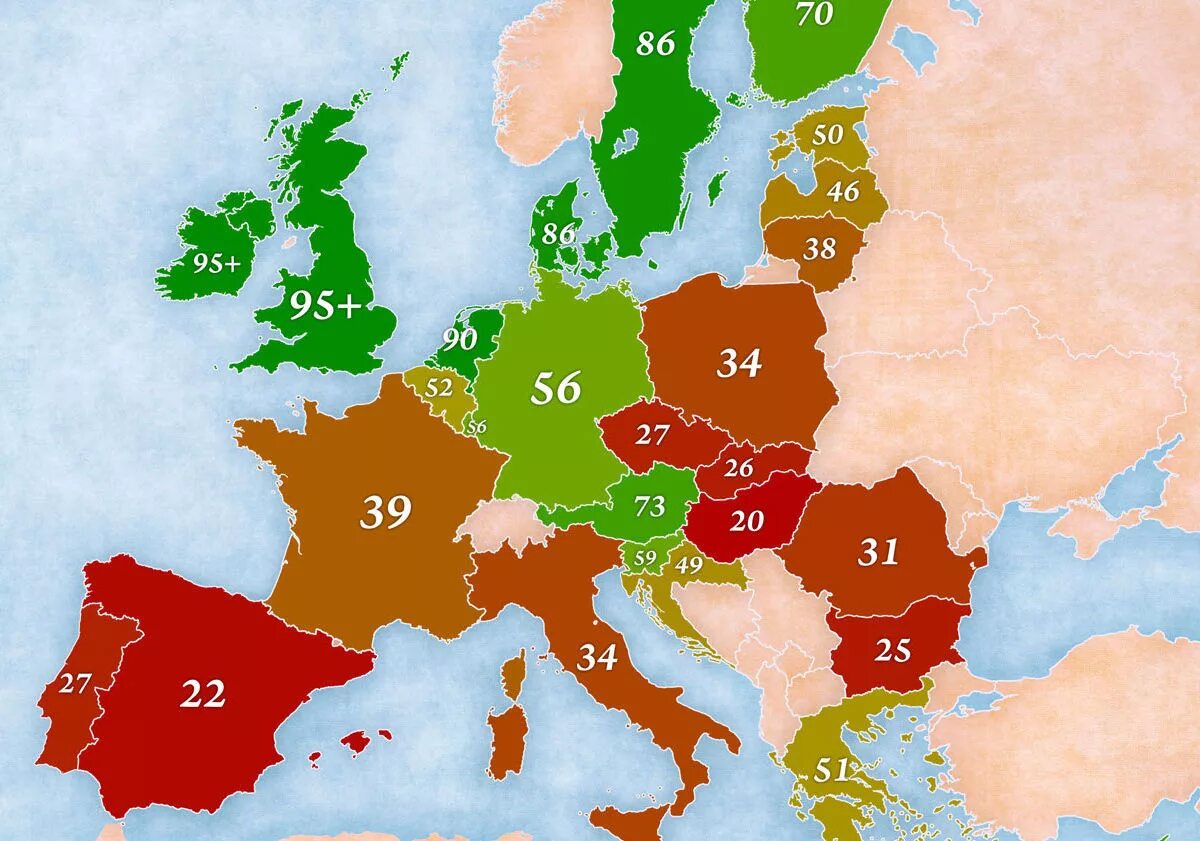 Знание английского в Европе. Страны Европы говорящие на английском языке. Карта знания английского языка в Европе. Процент англоговорящих в Европе. Most european countries