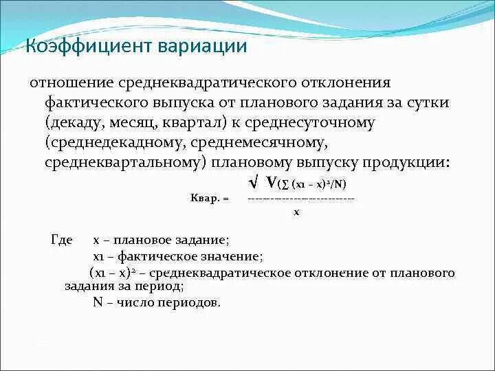 Коэффициент выполнения плана. Коэффициент вариации. коэф вариации. коэффициент вариации экономика. коэффициент вариации выпуска продукции.
