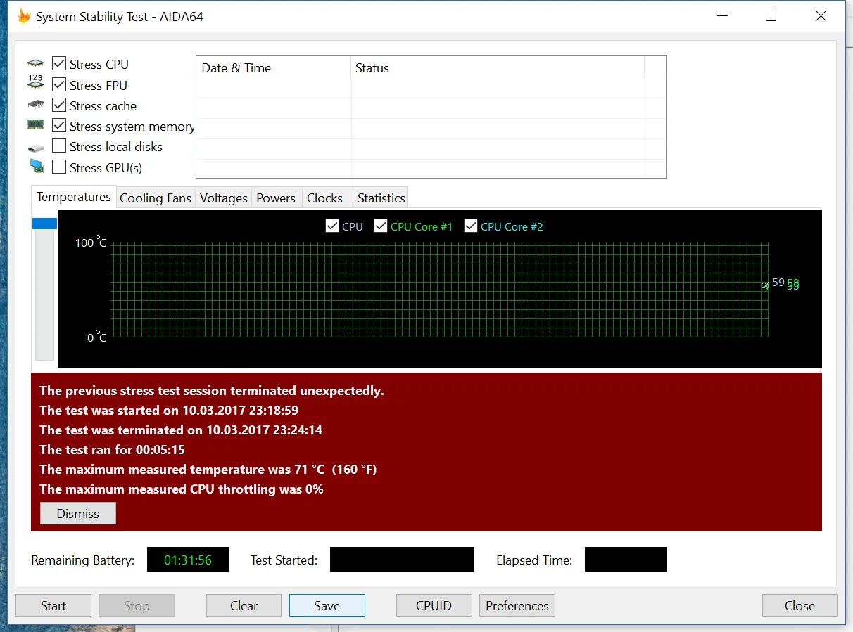 Remaining battery. Throttling Aida. Стресс тест Aida FPU.