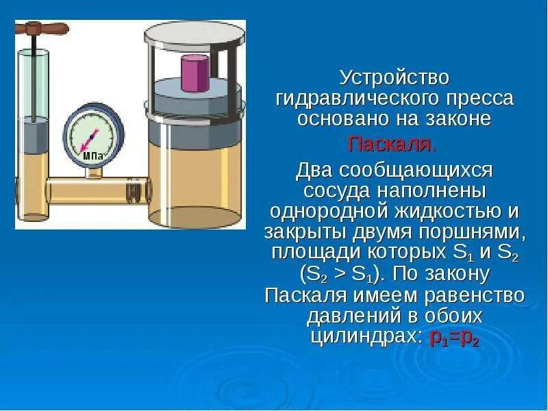 Как работает гидравлического пресса