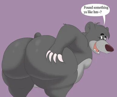 baloo, disney, the jungle book, text, anthro, ass, bear, big butt, colossal...