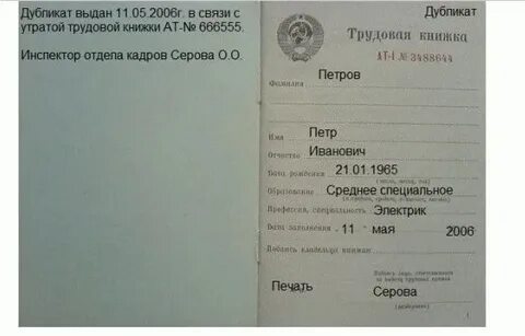 Выдача дубликата