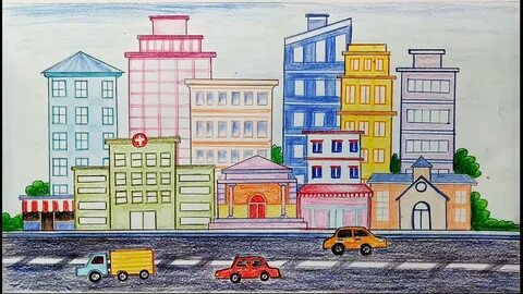 Рисунок улица города 3 класс