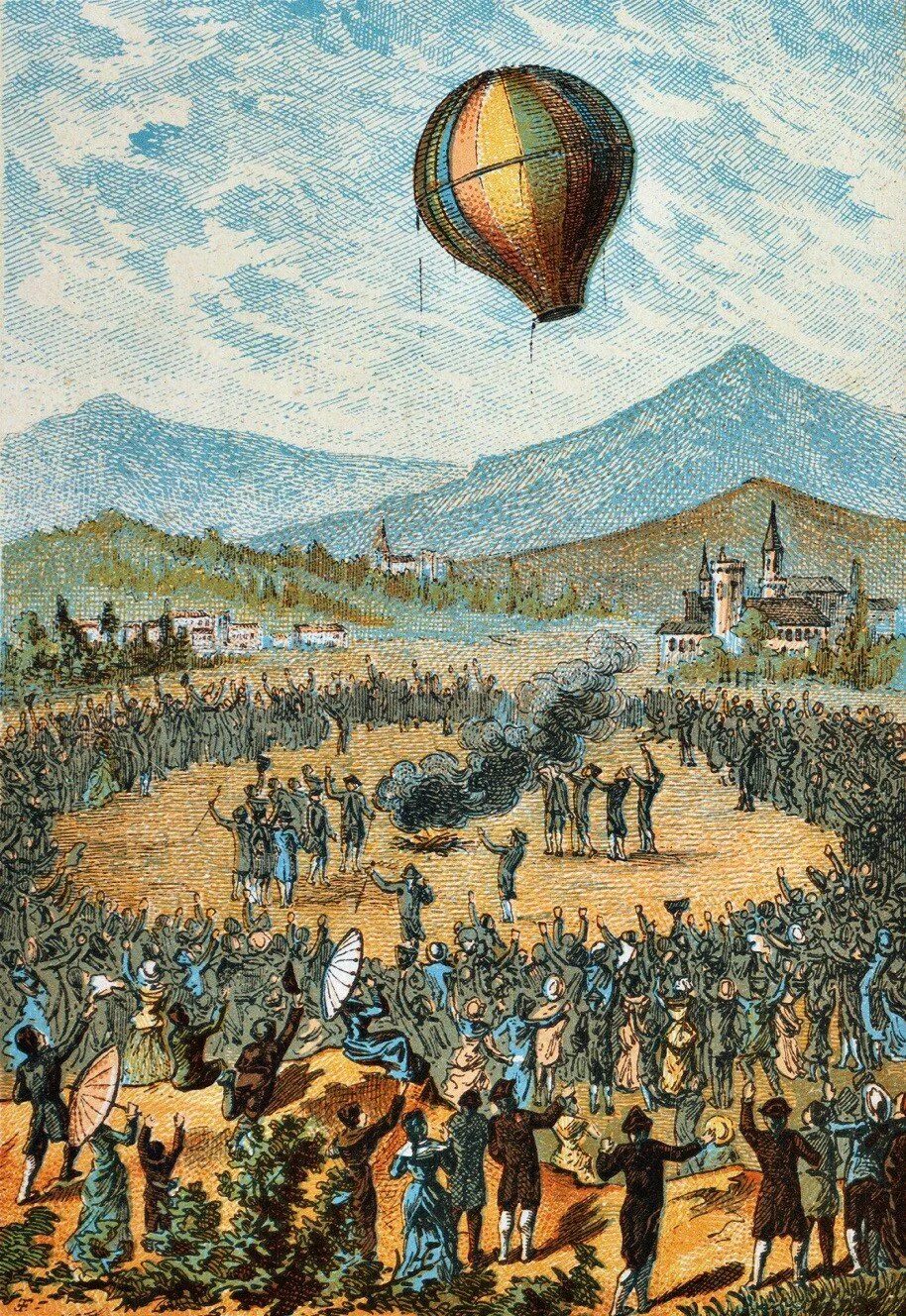 Первый воздушный шар братьев Монгольфье. Первый полет на воздушном шаре братьев Монгольфье. Изобретатель Монгольфье. Братья Монгольфье изобрели воздушный шар.
