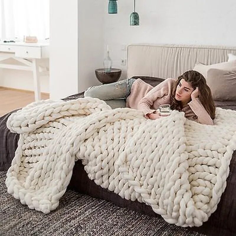 Chunky Blanket пряжа. Плед вязаный. Плед крупной вязки. Одеяло крупной вязки. Купить одеяло ручной