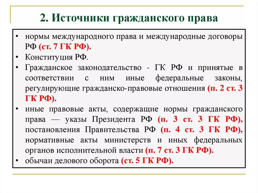 Общие нормы гк рф