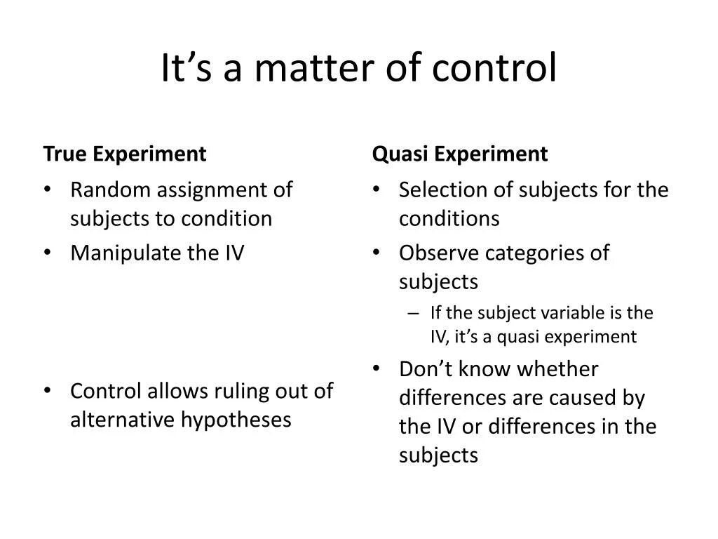 Quasi Experiment. Random Experiment. Matter Control уроки. Random Assignment. True control