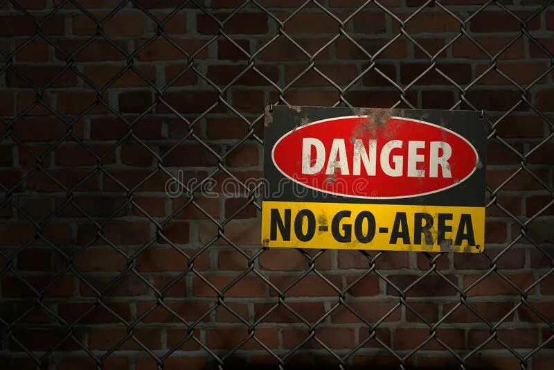Go to area. No go area.