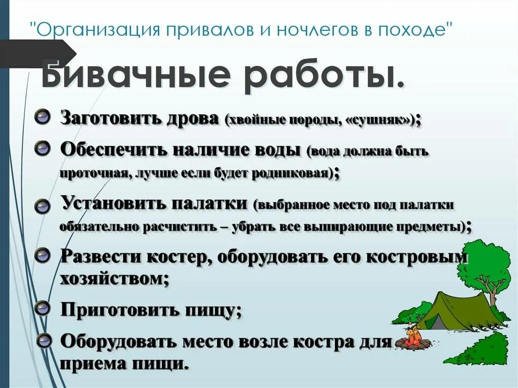 Где остановились на ночевку. Организация бивака в походе. Организация туристического быта привалы и ночлеги. Организация туристического похода. Организация Привалов и ночлегов.