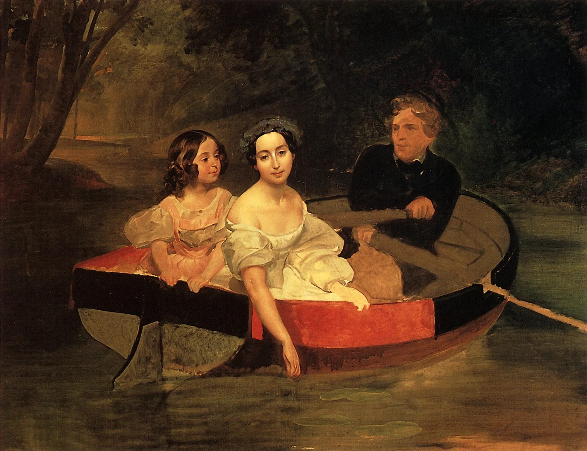 Брюллов портрет автора и е.н.Меллер-Закомельской с девочкой в лодке. Три женщины автор