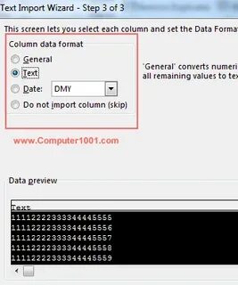 Text import