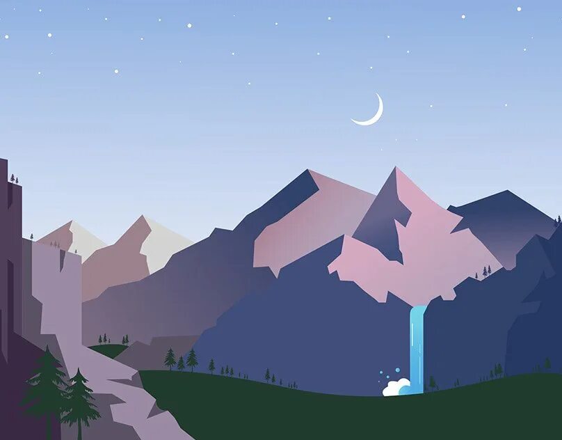 Flat картинки. Пейзажи в стиле флэт. пейзаж стиле flat. горы flat design. ландшафт flat.