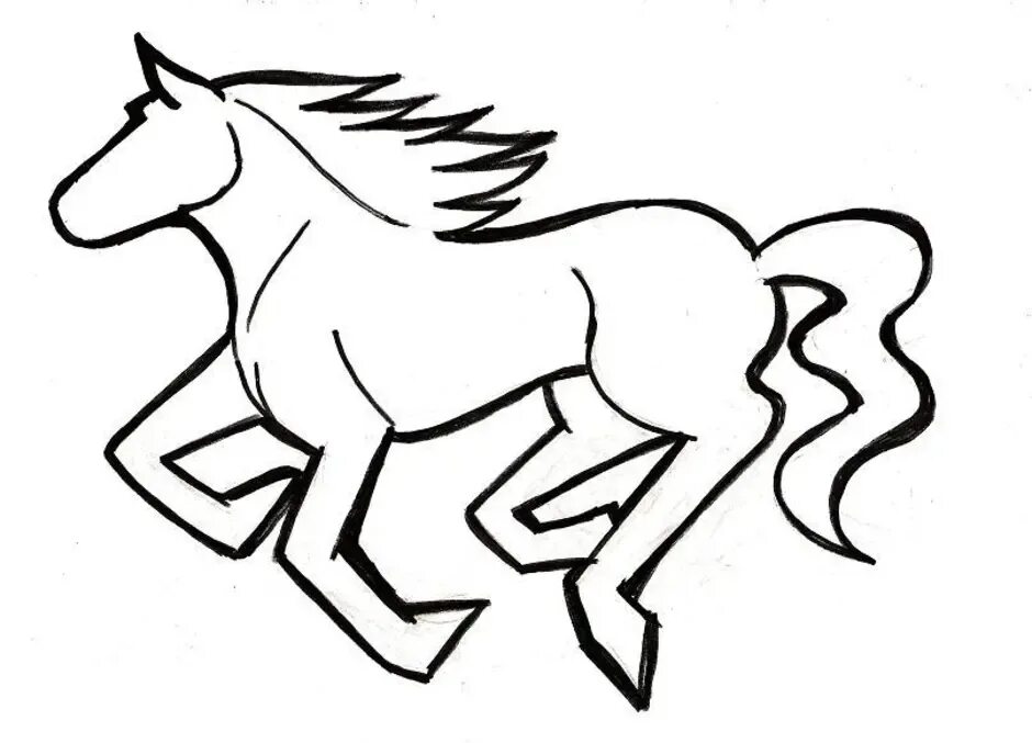 Лошадка для рисования. Эскиз лошади для рисования. Трафарет лошади для рисования. Раскраска. Лошадка. Лошадь трафарет для детей.