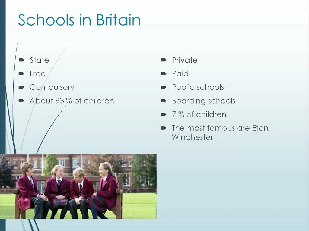 State School in great Britain. Британские школы презентация. Primary Schools in great Britain. What are the most famous British private Schools?.