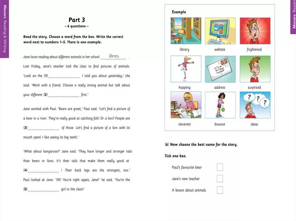 Read the examples. Movers задания. задания reading movers. cambridge starter задания. тесты flyers.