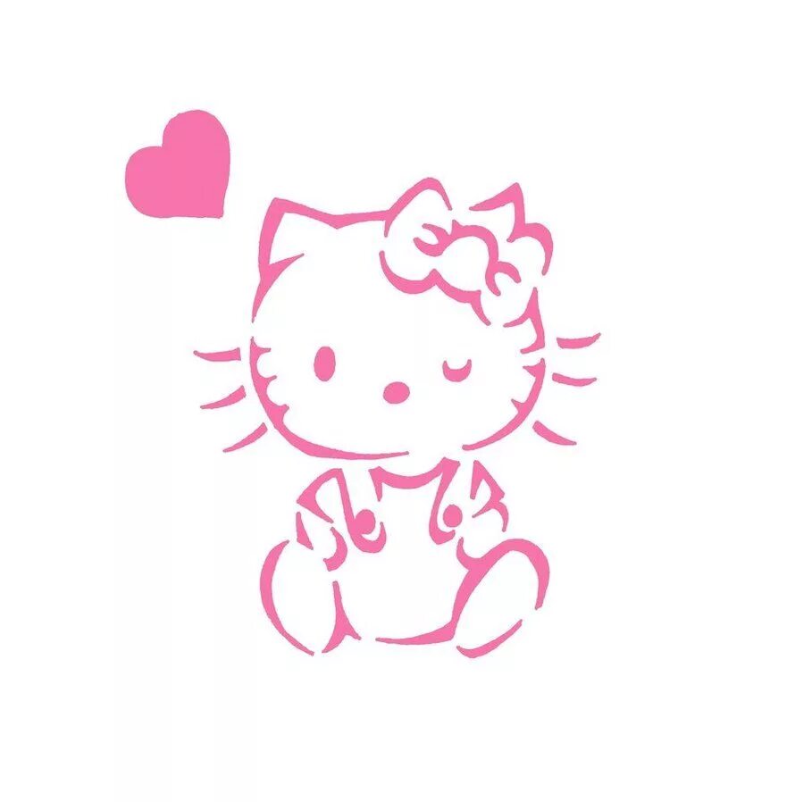 Вырезать hello kitty. Трафарет китти. hello kitty трафарет. китти силуэт. трафарет хэллоу китти.