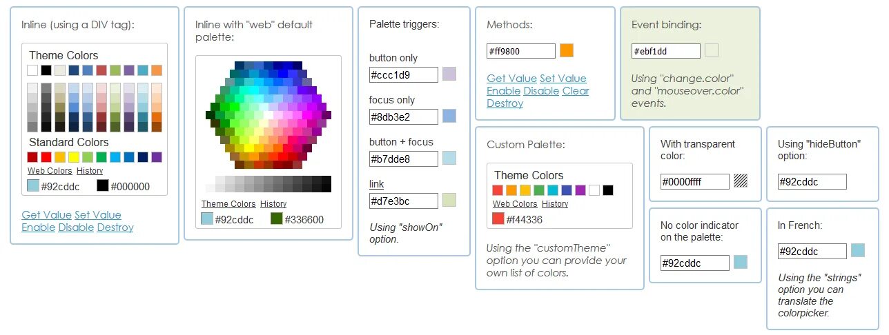 Изменить цвет js. Цвета в web. цвета для плагинов. цвета javascript. web палитры ui из трех цветов.