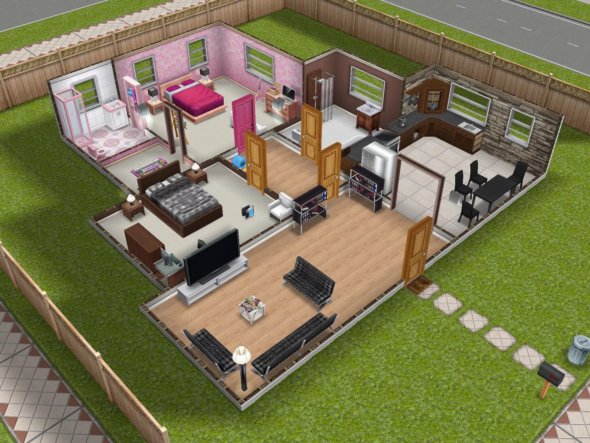 Click for next photo House floor design, Sims house plans, Small house design pl