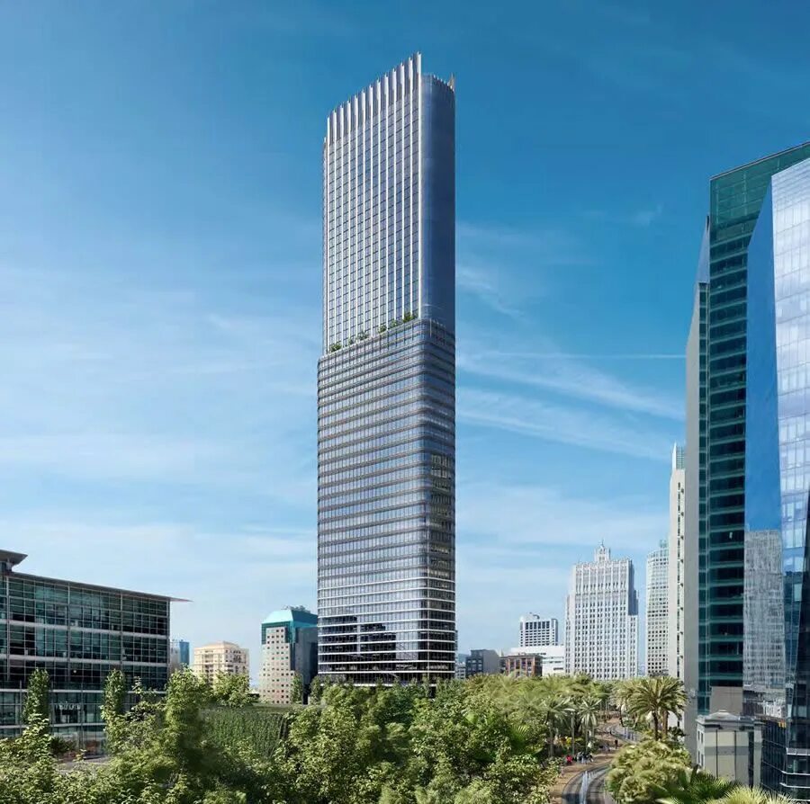 A building refers to. Modern tower. сан франциско центр трансбэй. skyscrapers front. buildings.