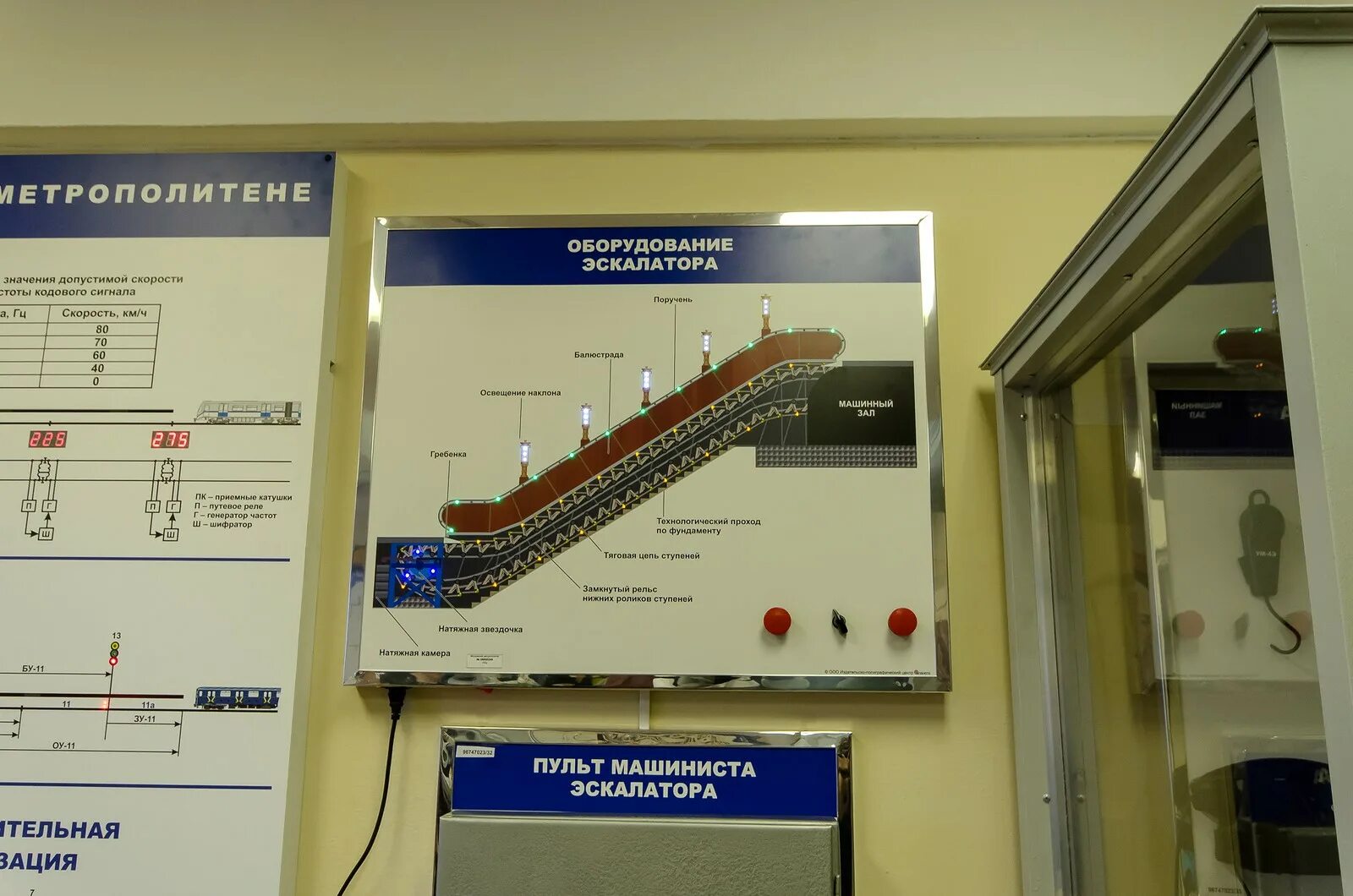 Устройство метрополитена. Учебно-производственный центр Московского метрополитена. Автомат Москвоског омтеро. Пульт управления эскалаторами метро.