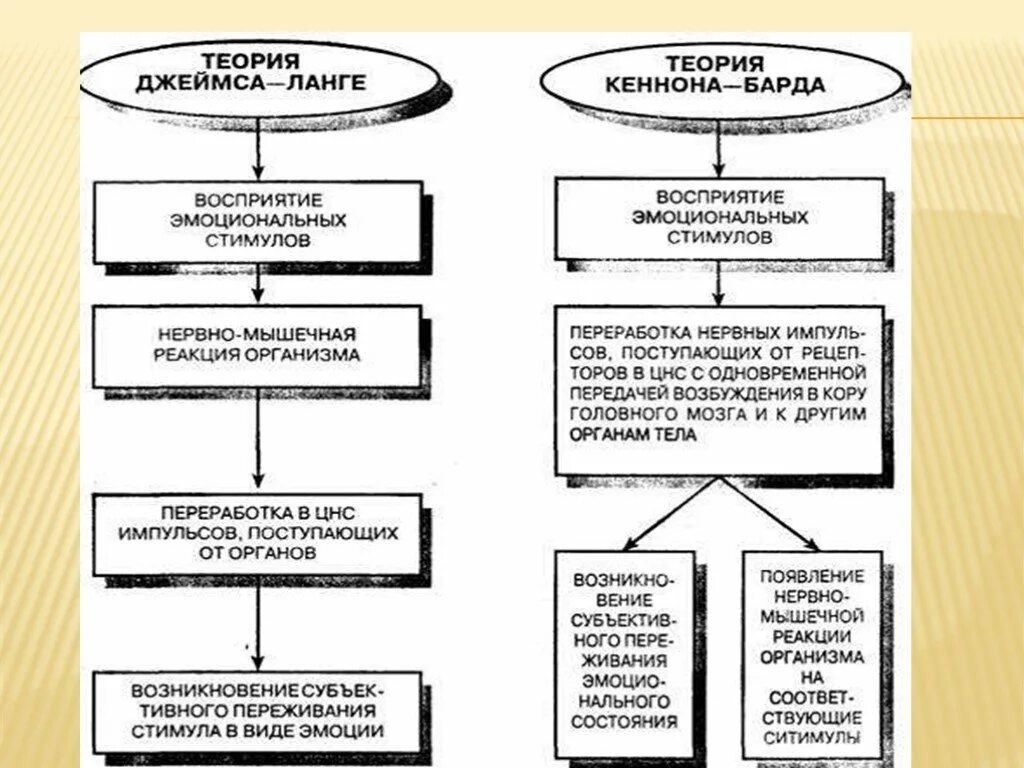 Теории эмоций ланге. Теория Джемса-Ланге и Кеннона-барда. Теория эмоций Ланге. Джеймс Ланге теория эмоций положения. Теории эмоций в психологии таблица.