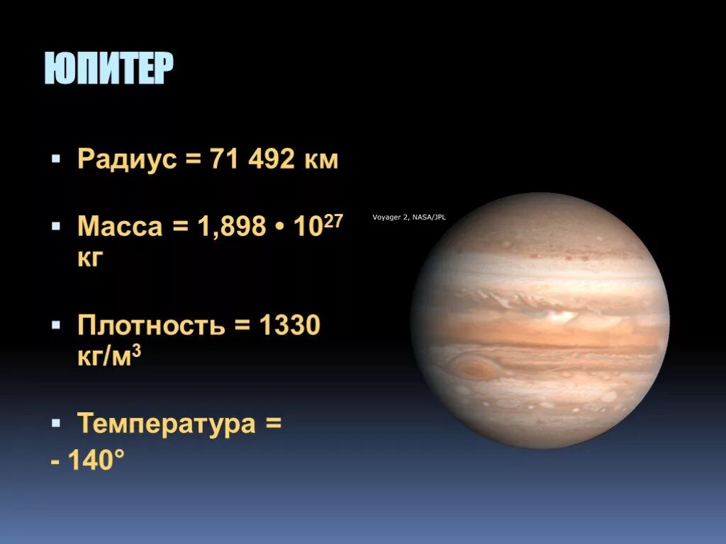 Плотность планеты юпитер