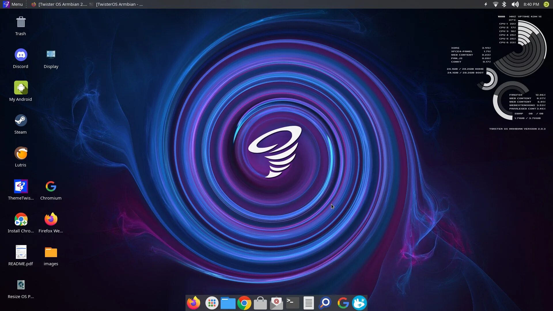 Armbian. Twister os Armbian. Armbian 5.25+. Twister os Lite. Armbian i3 desktop.