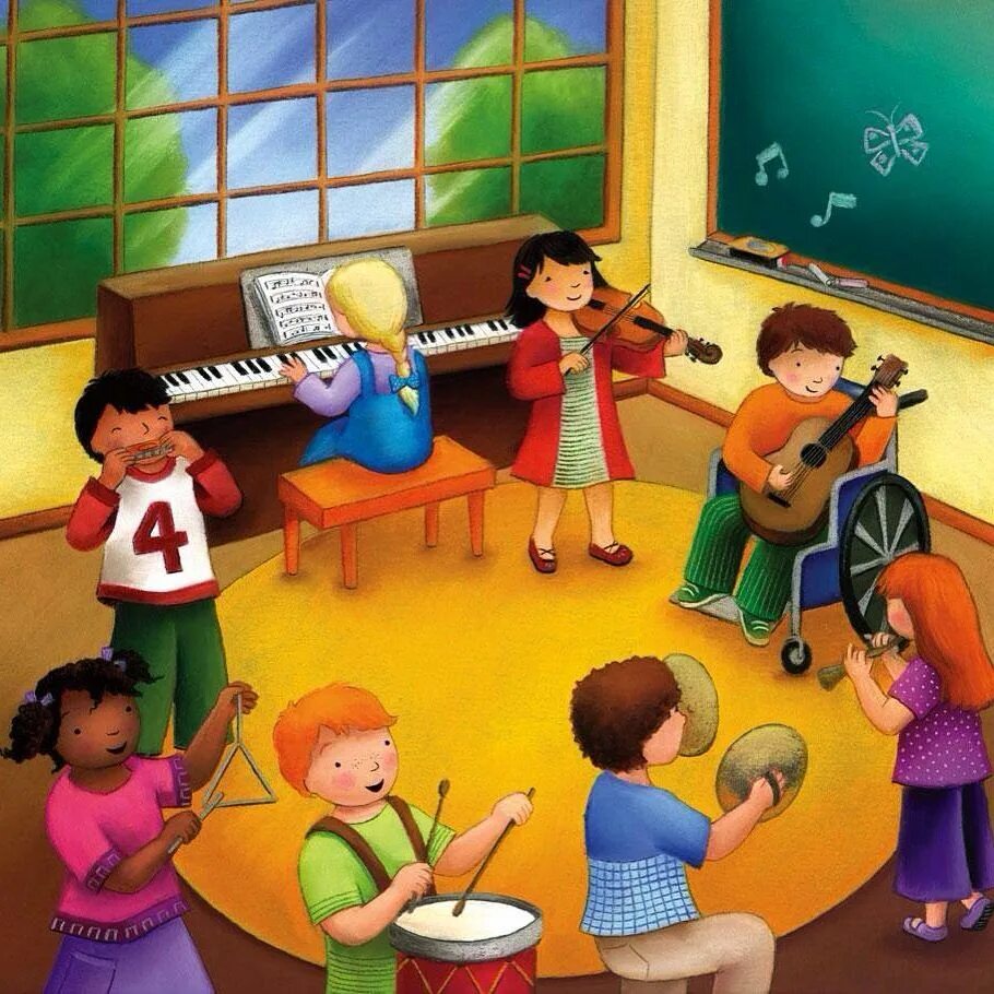 Musical class. Музыкальный класс cartoon. music room картинка для детей. music room flashcard. music class for kids.