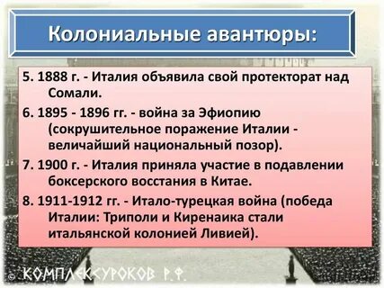 Колониальная политика италии
