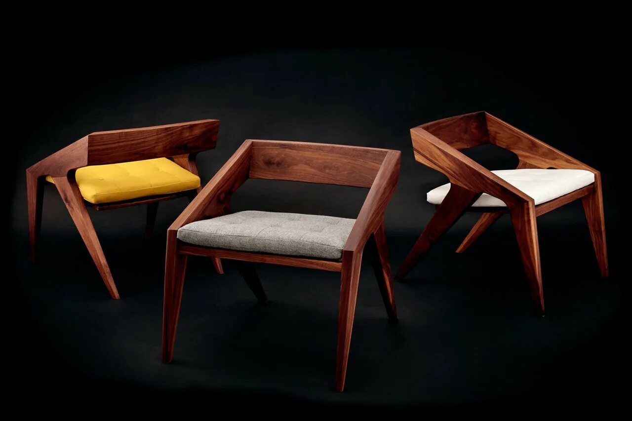 Кресло Jory Brigham Design. Стильные стулья. Современные деревянные стулья. Дизайнерские стулья из дерева. Реализованная мебель