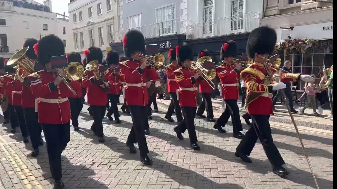 The changing of the guard takes place. Changing of the guard. the guard.
