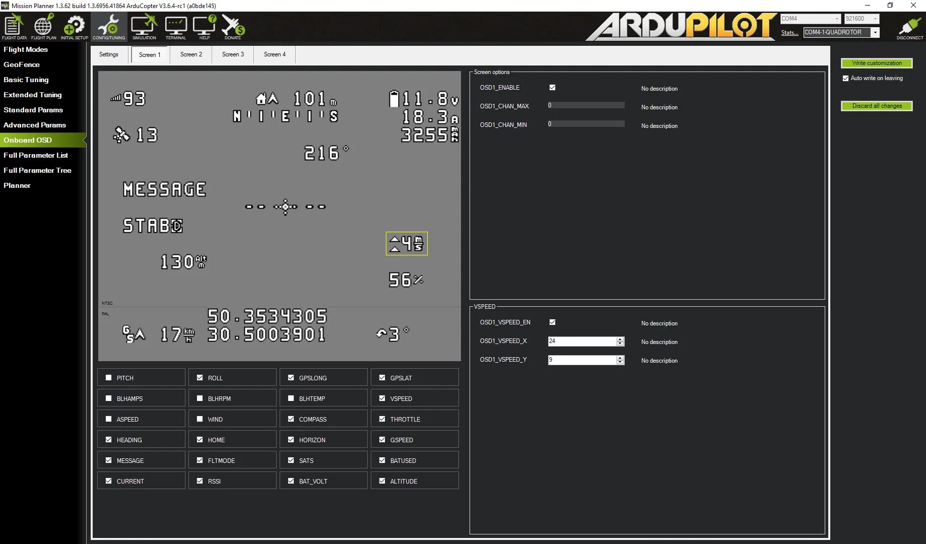 Меню OSD В Mission Planner. Миссион планер. Mission Planner подключение. Графика на OSD.