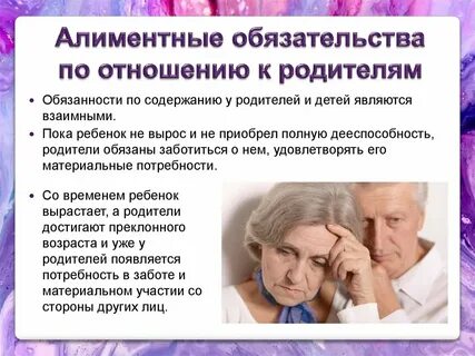Алименты отношения