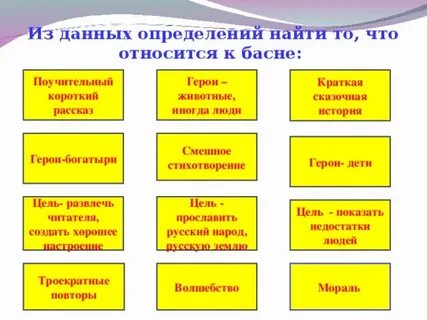 Что не является отличительным признаком басни 3