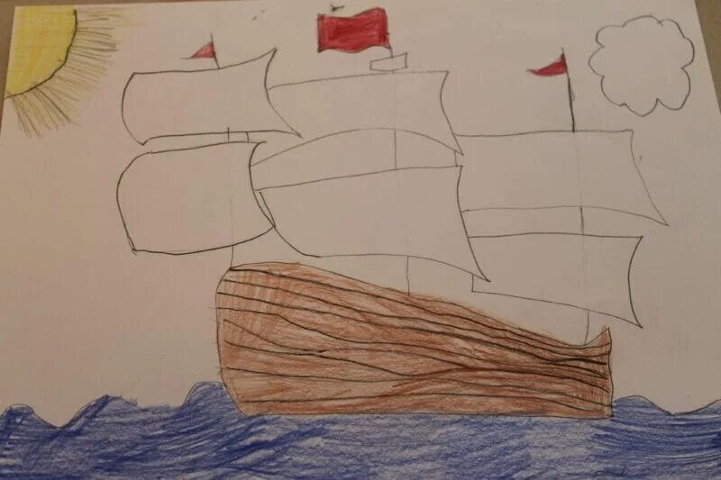 Какой корабль изображен на рисунке. Ученические рисунки кораблей. Рисование кораблей в школе. Школьный корабль рисунок. Совместное рисование корабля.