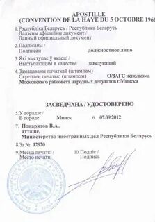 Апостиль в минске