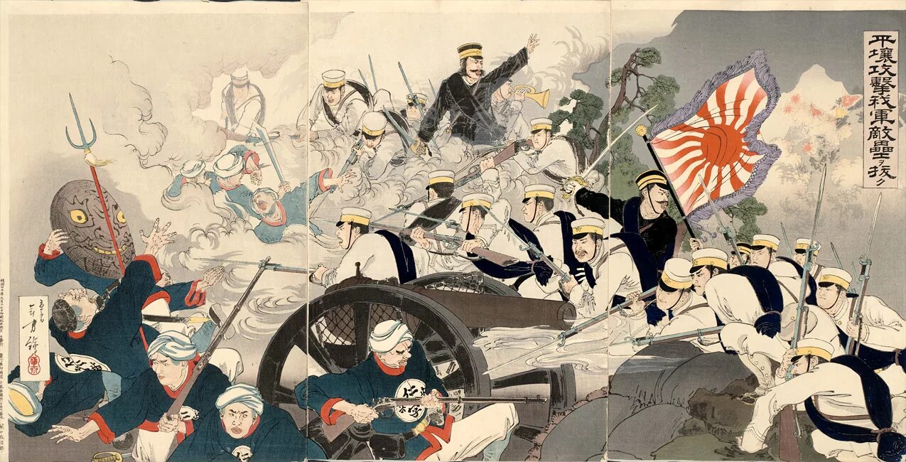 Нападение японцев в корейском порту. Армия Китая в японо китайской войне 1894-1895.