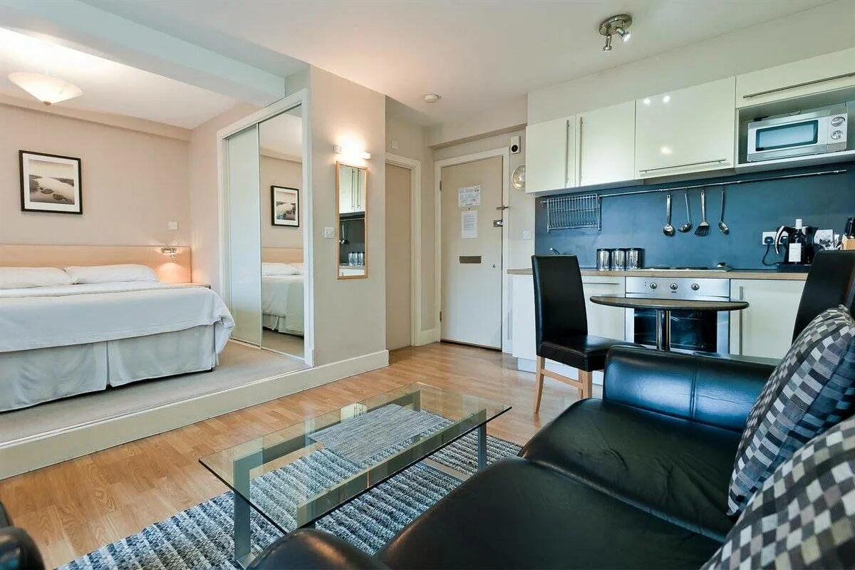 Что значит апартаменты студия. Интерьер комнаты совмещенной с кухней. Квартира студия. Минусы квартиры студии. Комната студия.