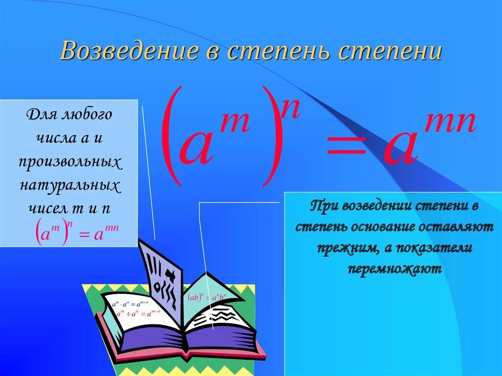 Возведение в степень класс. Возведение в степень. возведение произведения в степень. возведение в степень произведения и степени. возведение числа в любую степень.