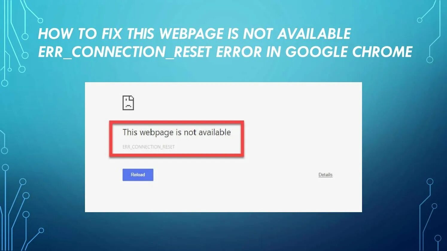 Net err connection reset. Net err connection reset