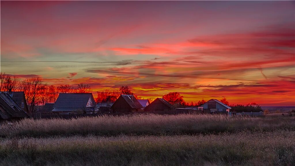 Faraway village. Закат в деревне. Красивый закат в деревне. Рассвет в деревне. Вечер в деревне.