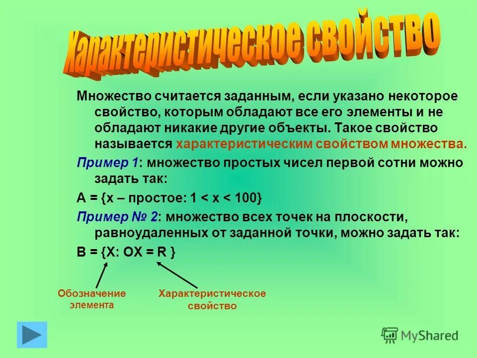 Множество задано словом. Характеристическое свойство множества. Характеристическое свойство множества примеры. Задать множество характеристическим свойством. Характеристическое свойство элементов множества.