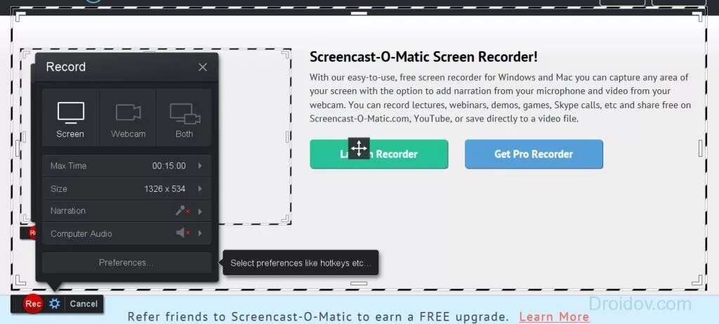 Screen-o-matic. Программа для скринкаста. Screencast Keys.