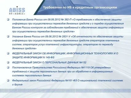 Требования цб к банкам