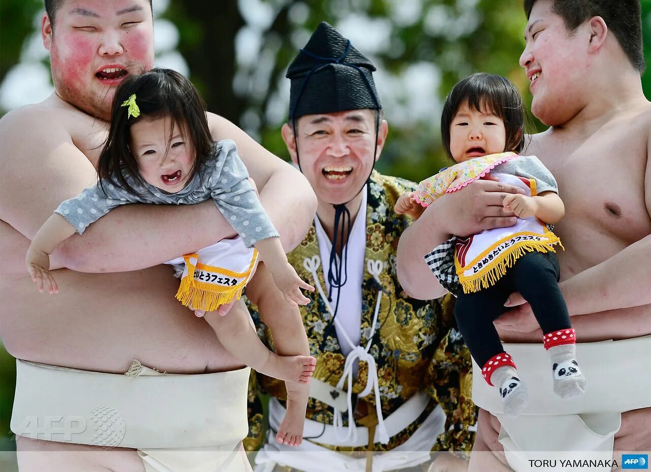 Японские младенцы сумо. Самая необычная традиция.