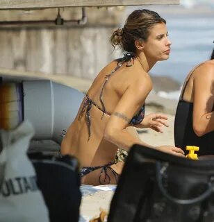 Elisabetta Canalis in Bikini - Beach in Malibu 09/05/2017.