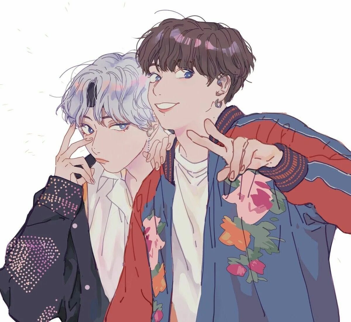 Фф вигуки школа. Bts art вигуки. викуги бтс. бтс фанарт.